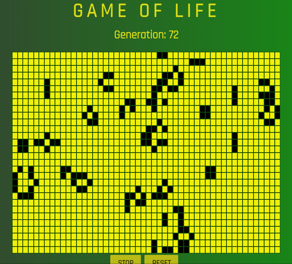 Screenshot of web app